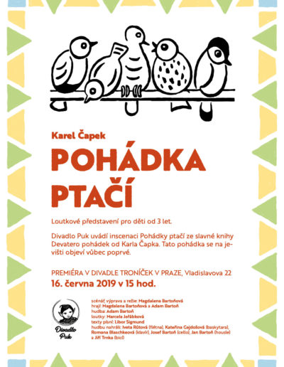Plakát ptačí pohádka, Divadlo Puk